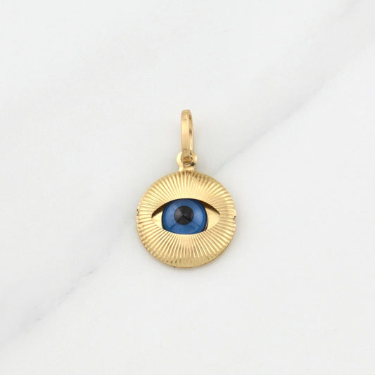Dije Ojo Turco 1g / 3/4 in Oro Amarillo 18K