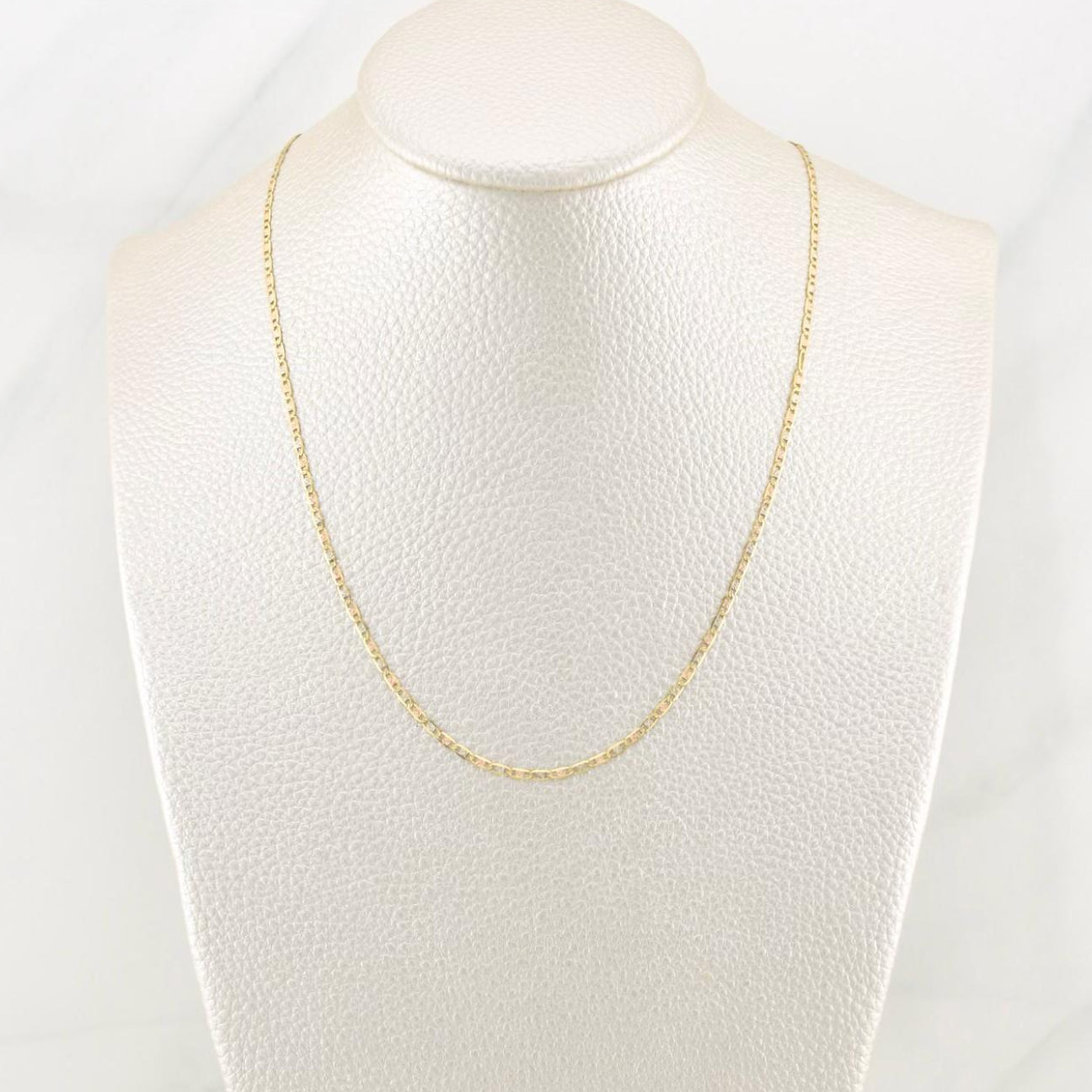 Flat Mariner Chain 2.15g / 20 in / 1.5mm Three Golds 18K