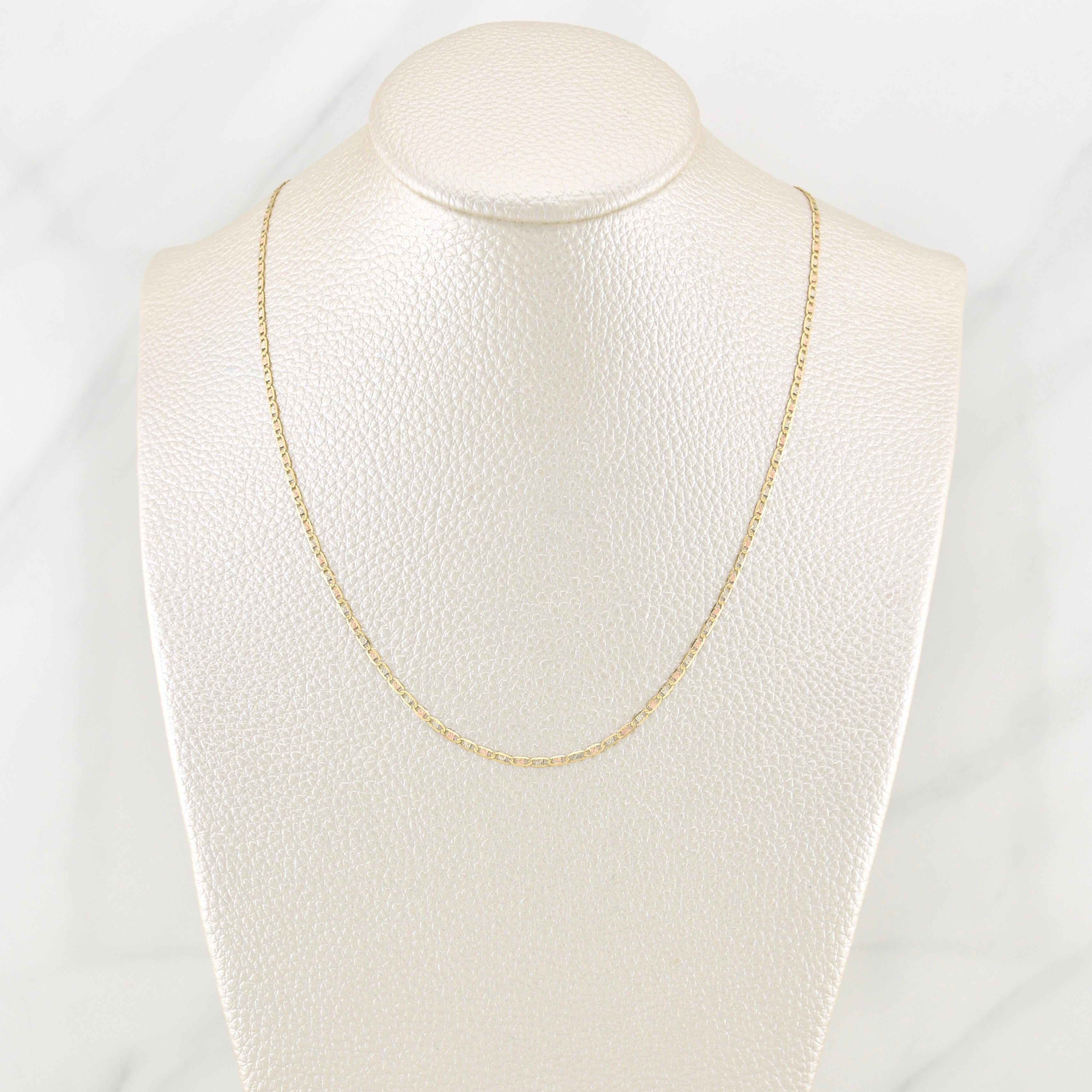 Flat Mariner Chain 1.45g / 20 in / 1.35mm Three Golds 18K