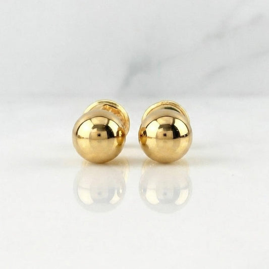 Stud Earrings Bead 0.65 g / in / 6 mm Yellow Gold 18K