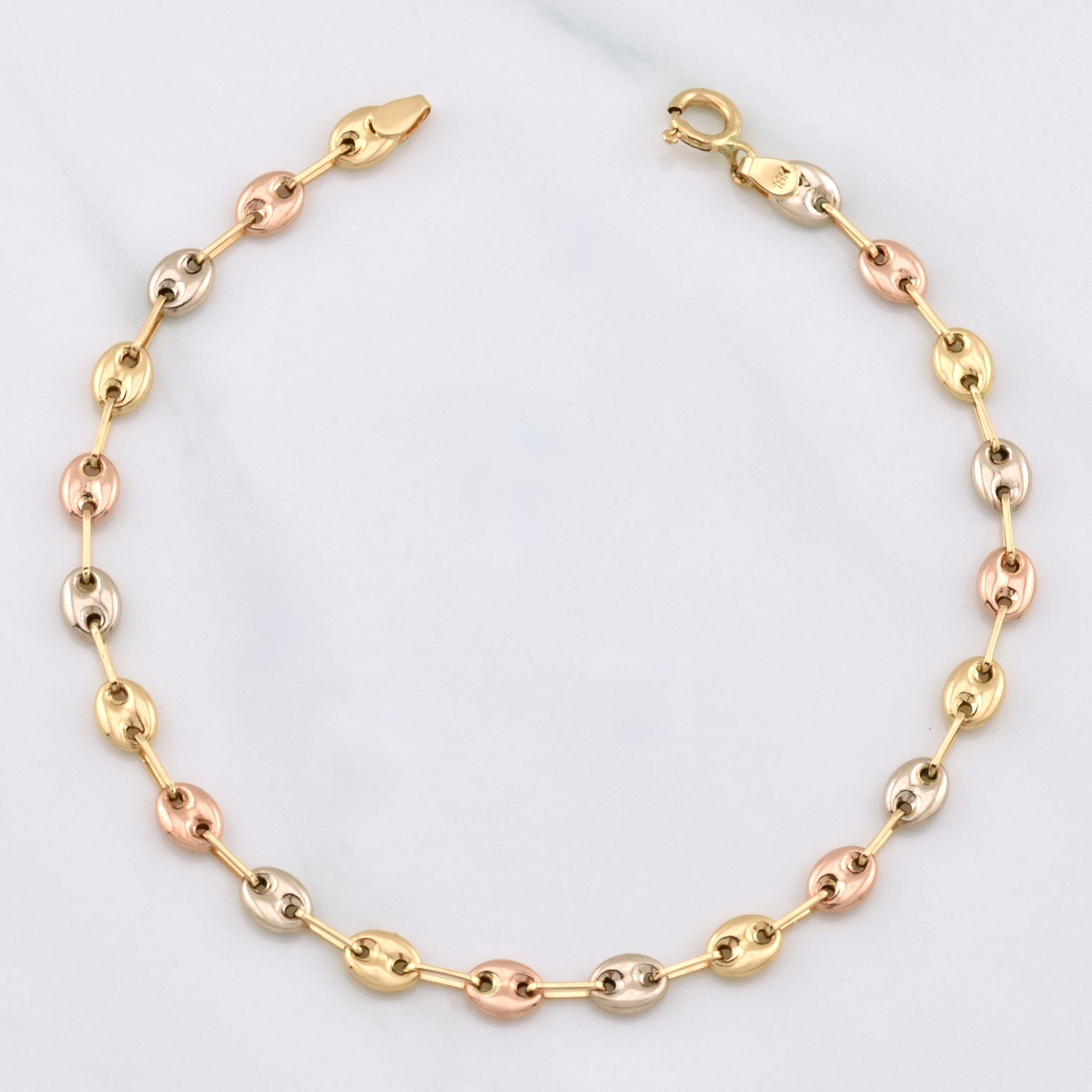 Bracelet GC 2.55g / 7 in / 4.5mm Three Golds 18K
