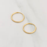 Candongas Aro Liso 0.45g / 1/2 in Oro Amarillo 18K
