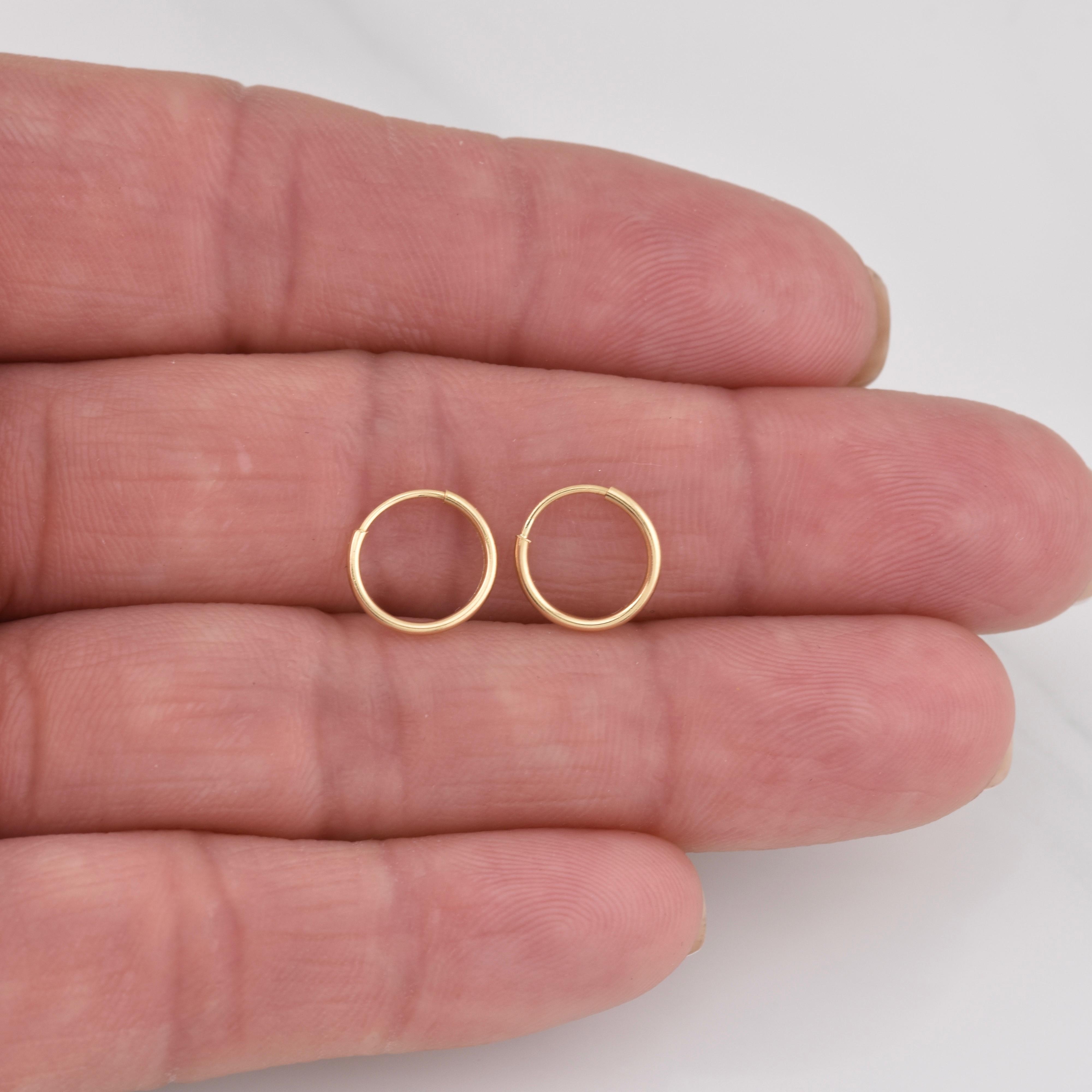 Candongas Aro Liso 0.3g / 1/4 in Oro Amarillo 18K