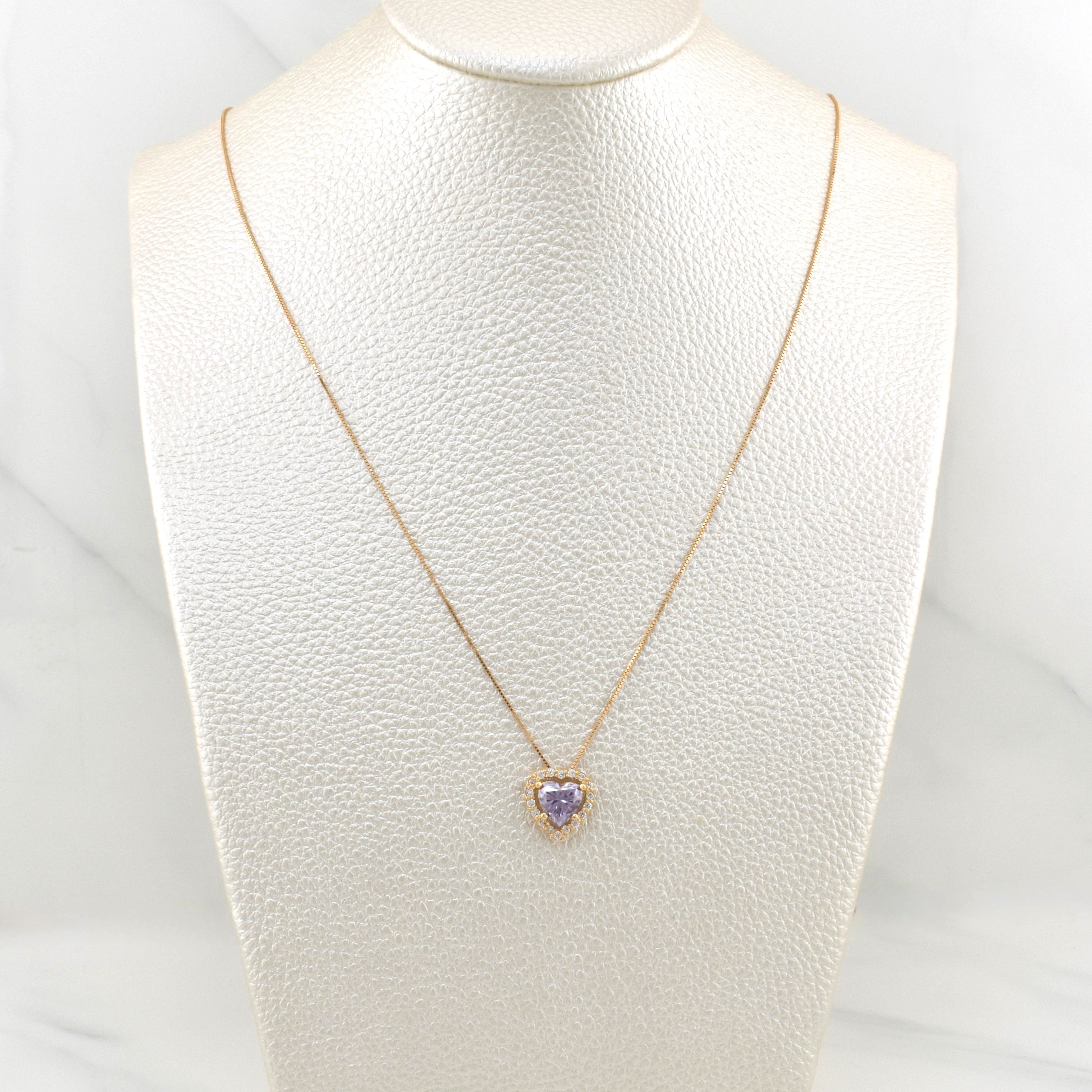 Set Cadena Veneciana + Dije Halo Corazon Moissanita 1 qt / 2.7g / 20 in Oro Amarillo 18K