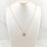 Set Cadena Veneciana + Dije Halo Corazon Moissanita 1 qt / 2.7g / 20 in Oro Amarillo 18K