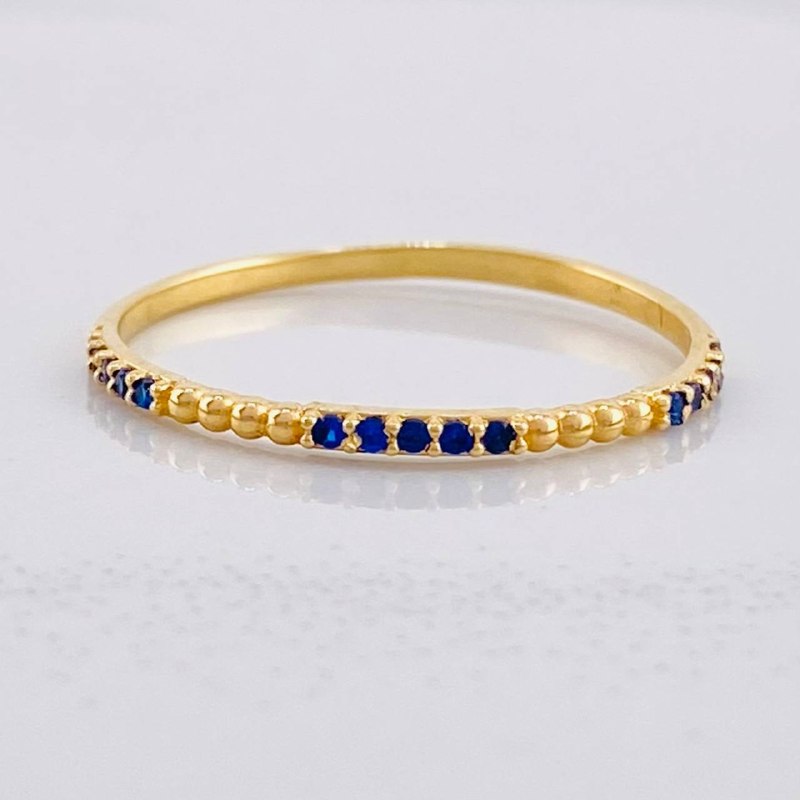 Interspersed Beads Ring 0.9g / T7 3/4 Yellow Gold 18K