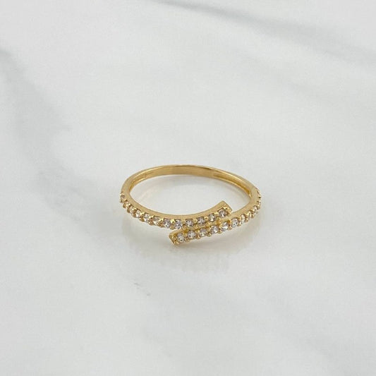 Double Line Ring 1.3 g / T7 1/2 18K Yellow Gold
