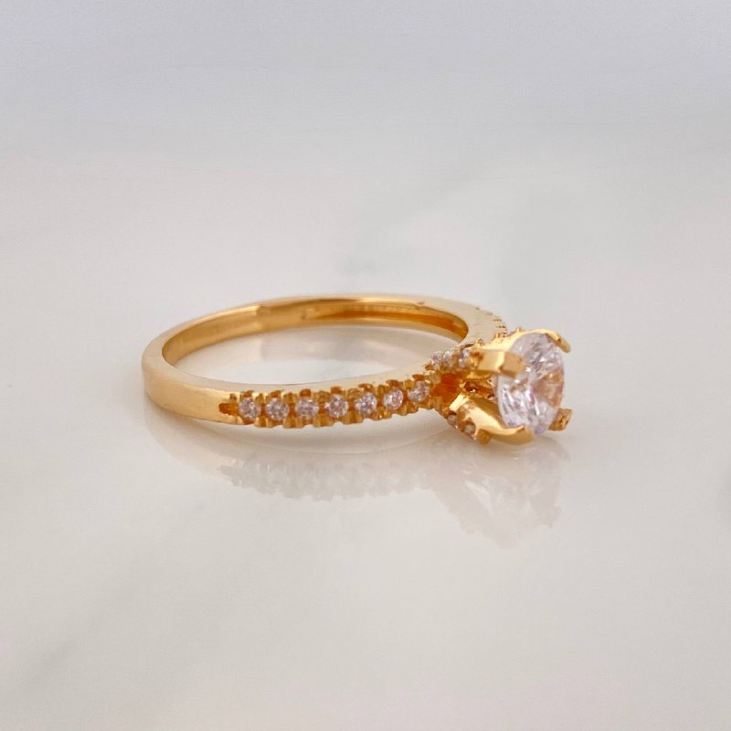 Solitaire Ring Churumbela 2.95 g / T7 1/4 Yellow Gold 18K