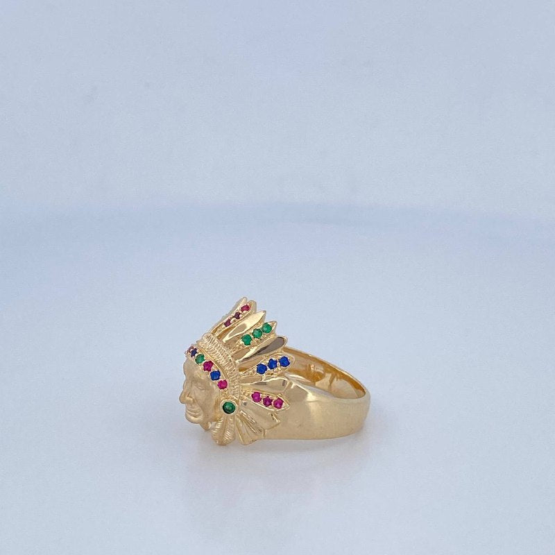 Indian Ring 7.35gr / Size 8 3/4 / 18K Gold $