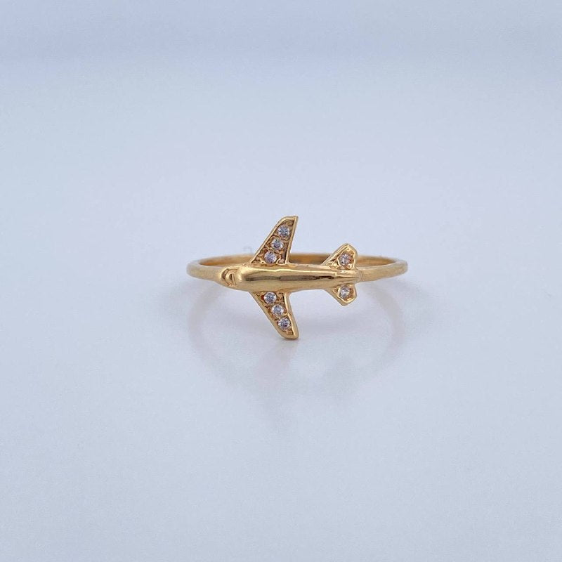 Airplane Ring 1.5gr / Size 7 1/2 / 18K Gold &