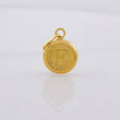 Dije Circulo Letra E 0.4g / 3/4 in Oro Amarillo 18K