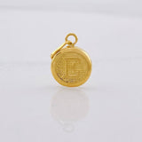 Dije Circulo Letra E 0.4g / 3/4 in Oro Amarillo 18K