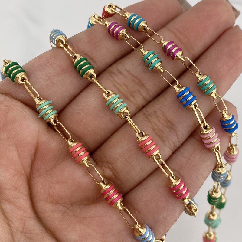 Rustic Barrel Chain 13.3 g / 25 in / 4.3 mm 18K Yellow Gold