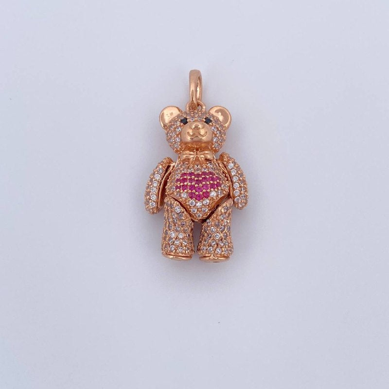 Dije Oso Articulado Corazon 8.1gr / 3.5cm / Oro 18K &