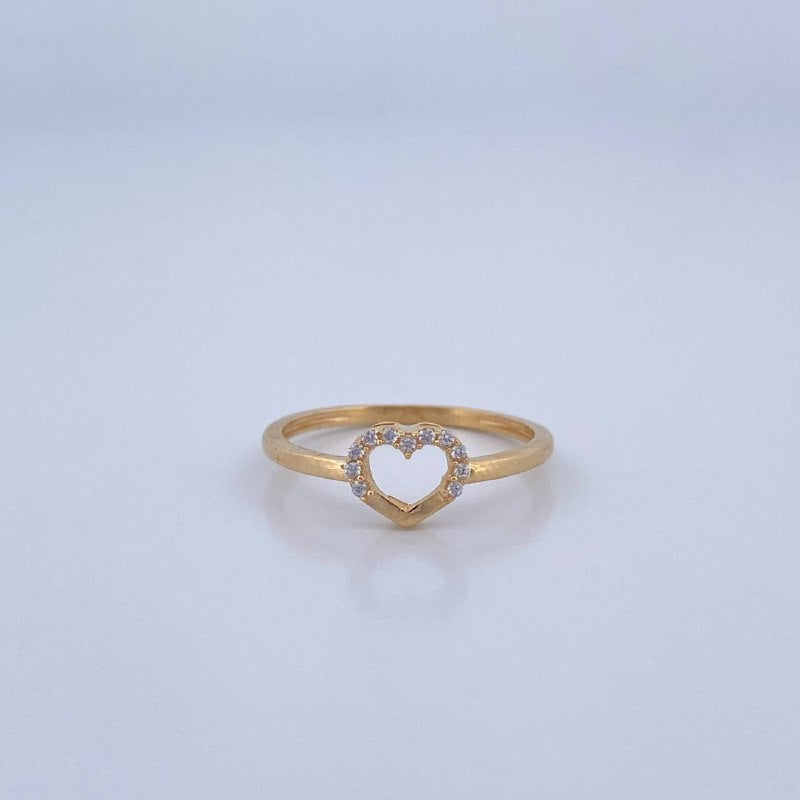 Heart Silhouette Ring 1.55gr / Size 6 / 18K Gold &