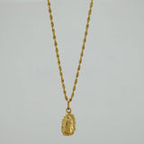 Set Cadena Lazo + Dije Virgen De Guadalupe / 1,35 gr / 17 3/4 in Oro Amarillo 18K