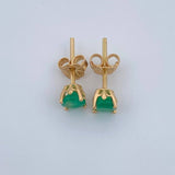 Topos Cuatro Garras Esmeralda 1gr / Oro Amarillo 18K +
