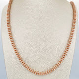 Cadena Ice 35.3gr / 26 1/4 in / 4.4mm Dos Oros Blanco Rosa +4 14K Italy &