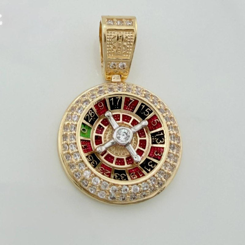 Dije Ruleta Casino Movil 4.55 g / 1 in Dos Oros Amarillo Blanco 18K