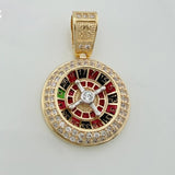 Dije Ruleta Casino Movil 4.55 g / 1 in Dos Oros Amarillo Blanco 18K