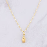 Set Cadena Flor Espejo + Dije Ángel de la Guarda / 1.25g / 18 in Oro Amarillo 18K