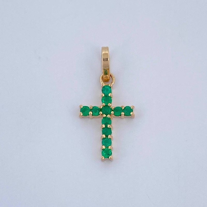 Pendant Tube Cross 0.55gr / 0.75in / 18K Gold