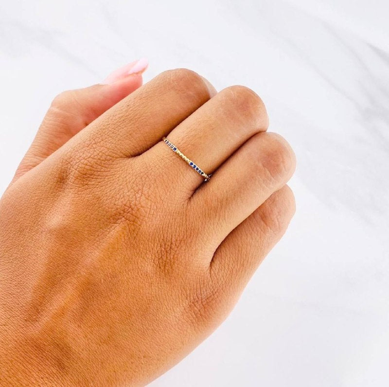 Interspersed Beads Ring 0.9g / T7 3/4 Yellow Gold 18K