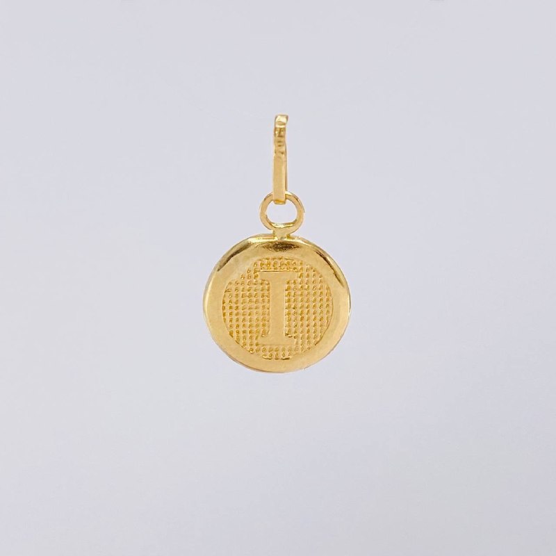 Dije Circulo Letra I 0.45g / 3/4 in Oro Amarillo 18K