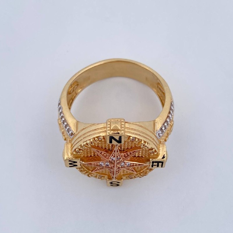 Anillo Estrella Cardinal 14.7gr / T12 / Tres Oros 18K &