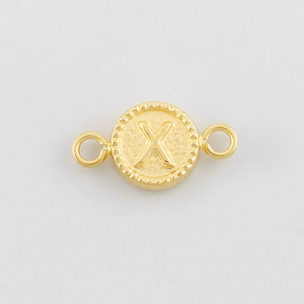 Charm Circle Letter X 0.45g / 1/2 in Yellow Gold 18K