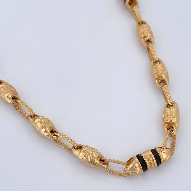 Rustic Barrel Cross Chain 14.2gr / 24.2in / 18K Gold