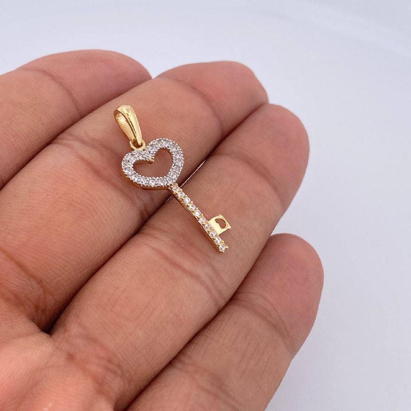 Pendant Heart Key 1.3gr / 3cm / 18K Gold &