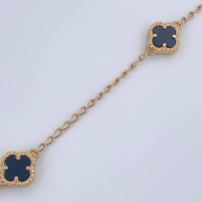 Tobillera Trebol Espiga 5.35gr / 9 3/4 in / Oro Amarillo Nac.Esp. 18K $