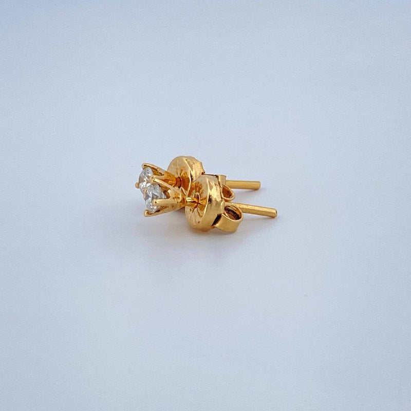 Stud Earrings Four Prongs Diamond 1.15gr / Yellow Gold 18K %
