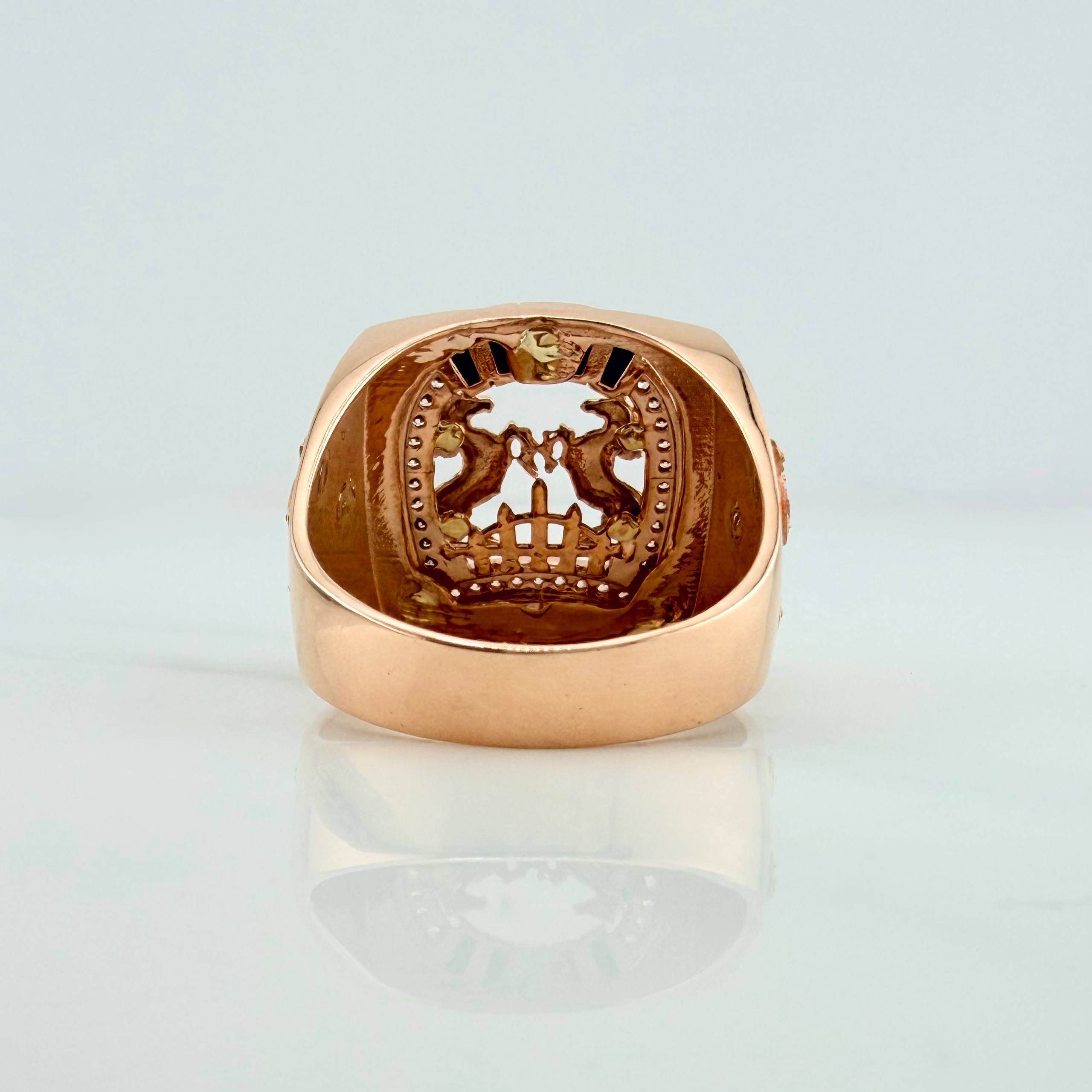 Horseshoe Ring Horses 9.05 g / T11 18K Rose Gold