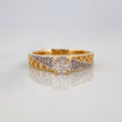 3.2 g Solitaire Ring Mesh T7 Two Yellow White Gold 18K
