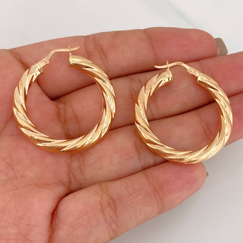 Hoop Earrings Emmi 3.8g / 1 1/4 in 18K Rose Gold