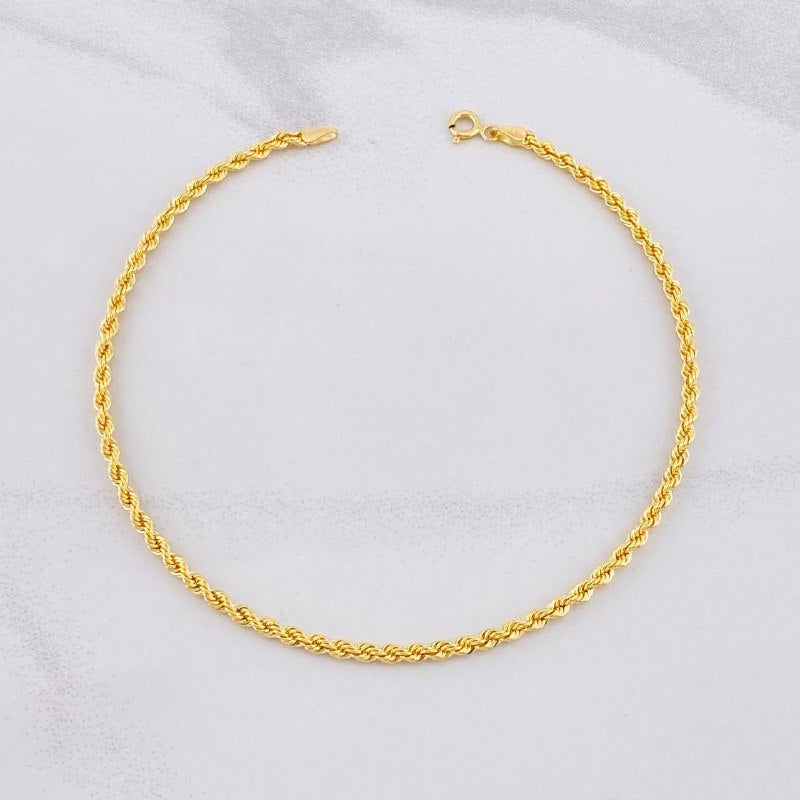 Anklet Lazo 2.4g / 10 in / 2.7mm Yellow Gold 18K