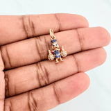 Pendant Duck Money Bag 1.55 g / 3/4 in Three Golds 18K