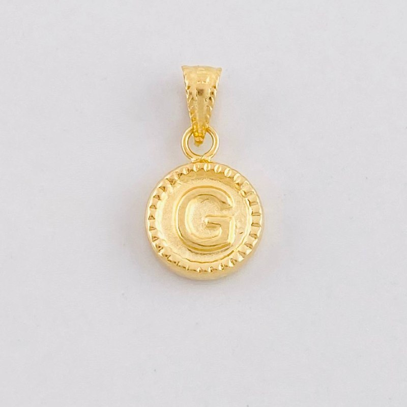 Dije Circulo Letra G 0.4g / 1/2 in Oro Amarillo 18K