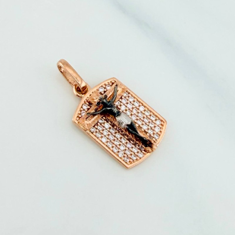 Dije Placa Cruz Cristo Milagroso De Buga 2.7 g / 1 in Tres Oros 18K