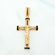 Pendant Cross Christ 7.9 g / 2 in Two Yellow White Gold 18K
