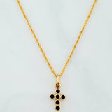 Set Cadena Lazo + Dije Cruz / 1,5 gr / 19 3/4 in Oro Amarillo 18K