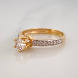 Solitaire Ring Churumbela 2.75 g / T6 1/2 Two Yellow White Gold 18K