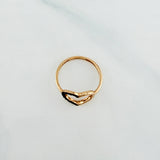 Heart Silhouette Ring 1.45 g / T5 3/4 Two-Tone Black Yellow 18K