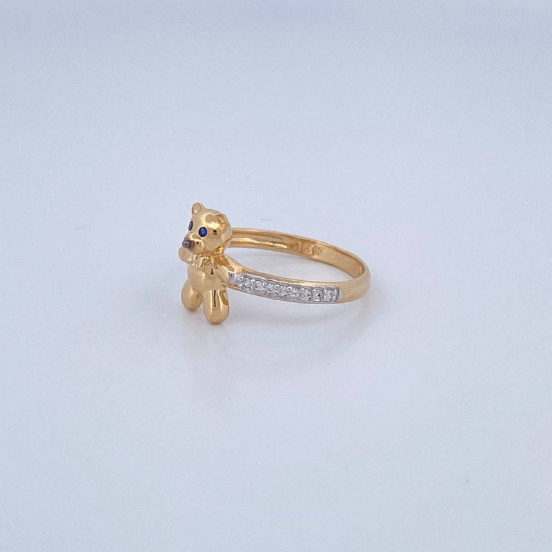 Bow Tie Bear Ring 2.3gr / Size 7 3/4 / 18K Gold $