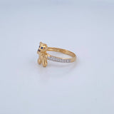 Bow Tie Bear Ring 2.3gr / Size 7 3/4 / 18K Gold $