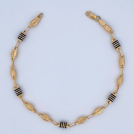 Rustic Barrel Anklet 5.85gr / 24.5cm / 18K Gold &