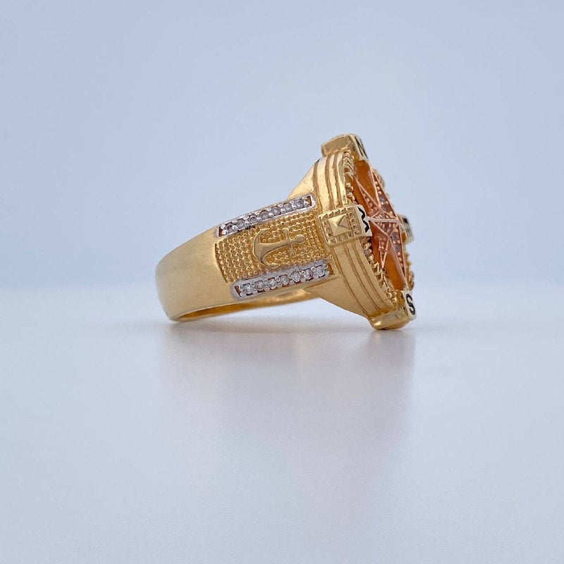 Anillo Estrella Cardinal 14.7gr / T12 / Tres Oros 18K &