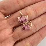 Cat Pendant 2.1 g / 1 in 18K Rose Gold